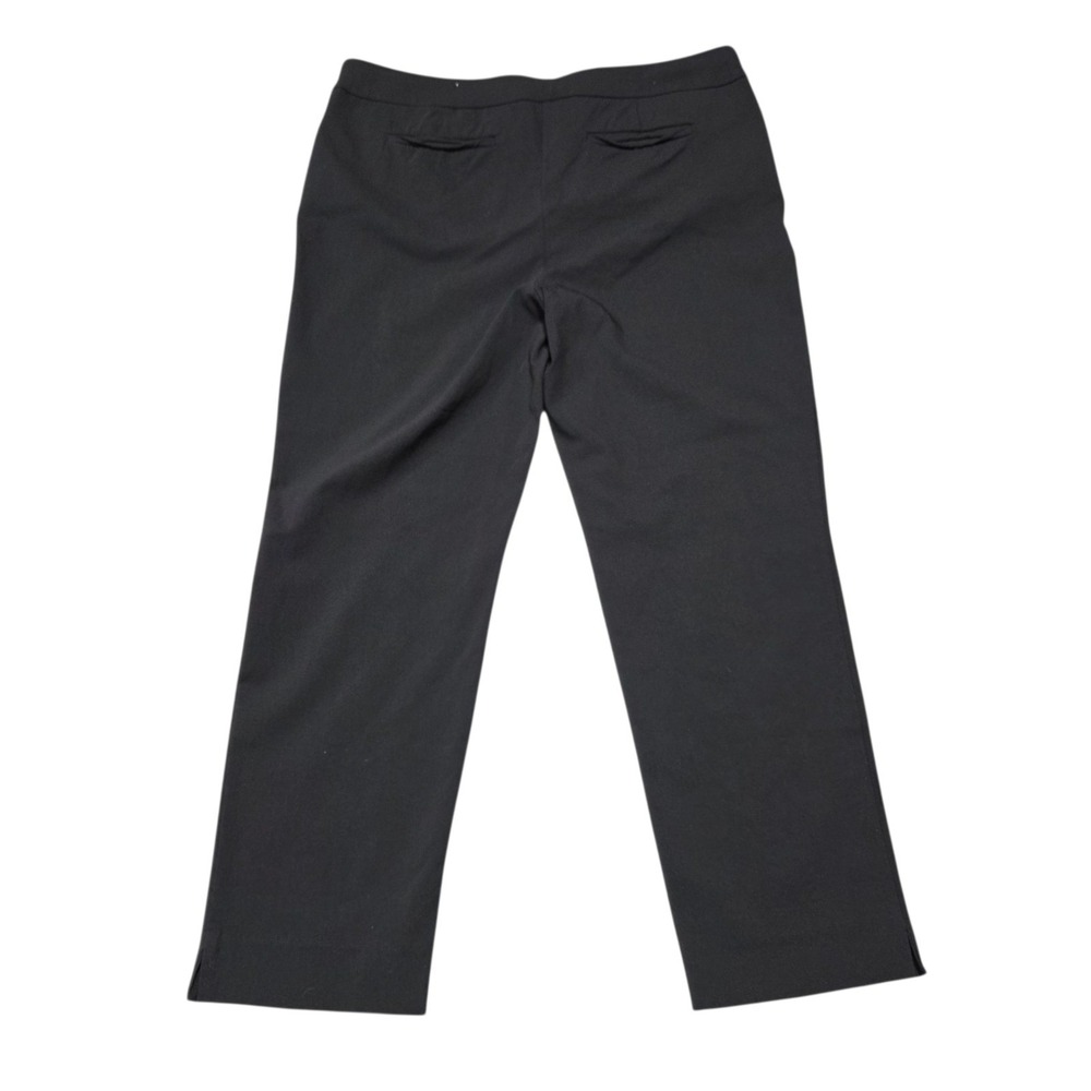 Chico's Pull On Straight Leg Pants Women 2.5R 14R Black Rayon Nylon Stretch